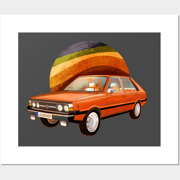 Polonez FSO 1500 retro car poland Wall Art by Bagalon